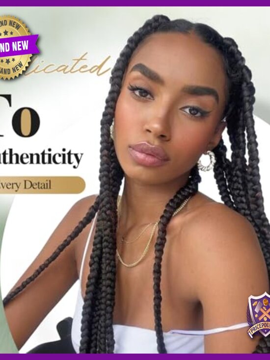 34 Inch Full Lace Braided Wig, Synthetic, Glueless, 22 Handmade Braids